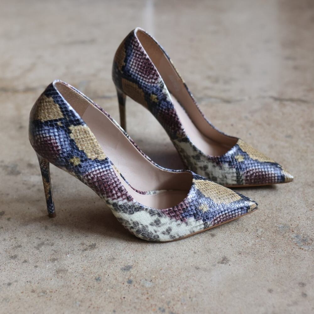Steve Madden Vala Multi Snake Embossed Stiletto Pumps Size 8 Maximalist